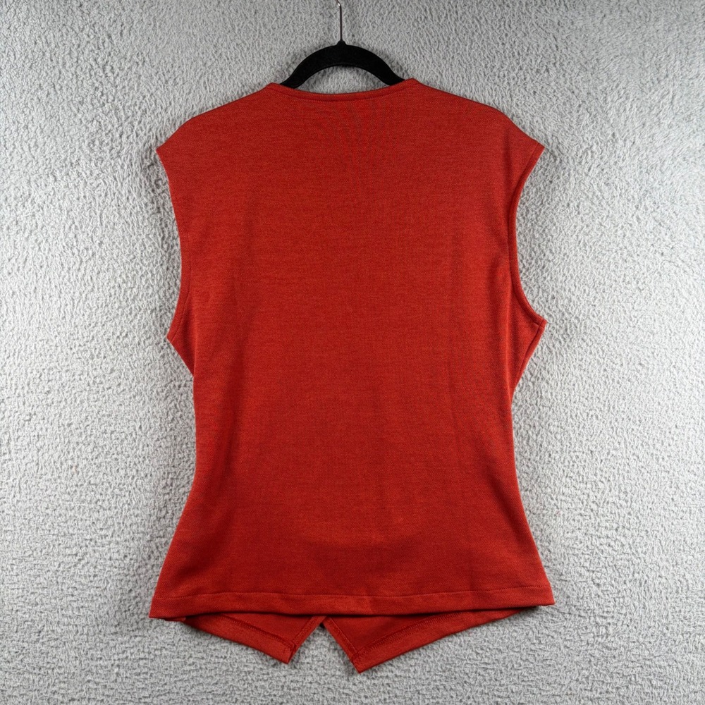 Maeve Anthropologie Rust Orange Wrap Knit Top Ring Detail Sleeveless Large - Picture 6 of 6